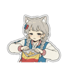 銀髪アクティブ猫娘（個別スタンプ：39）