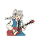 銀髪アクティブ猫娘（個別スタンプ：40）
