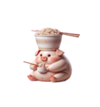 食べすぎピンクのぶた（個別スタンプ：14）