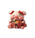 食べすぎピンクのぶた（個別スタンプ：21）