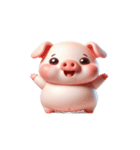 食べすぎピンクのぶた（個別スタンプ：24）