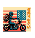 [お帰りなさい専用]アメリカンバイク女（個別スタンプ：9）