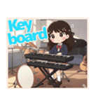 軽音部の女の子♡ステッカー風（個別スタンプ：9）