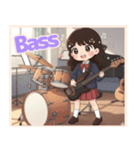 軽音部の女の子♡ステッカー風（個別スタンプ：13）