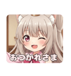 ピンクシャツみなみちゃんスタンプ（個別スタンプ：7）