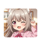 ピンクシャツみなみちゃんスタンプ（個別スタンプ：19）