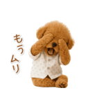 ネガティブな癒しトイプードル茶（個別スタンプ：3）