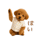 ネガティブな癒しトイプードル茶（個別スタンプ：20）