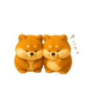 双子のぽっちゃり柴犬（個別スタンプ：3）