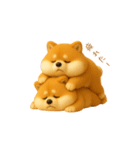 双子のぽっちゃり柴犬（個別スタンプ：16）