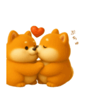 双子のぽっちゃり柴犬（個別スタンプ：25）