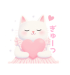ラブリーハートな白猫スタンプ（個別スタンプ：31）