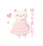 ラブリーハートな白猫スタンプ（個別スタンプ：33）