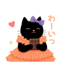 お菓子と黒猫スタンプ（個別スタンプ：34）