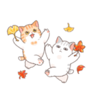 ちょっと暑い秋を過ごす猫のトミー（個別スタンプ：7）