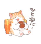 ちょっと暑い秋を過ごす猫のトミー（個別スタンプ：12）