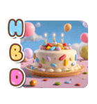 かわいいバースデーケーキコレクション、（個別スタンプ：9）