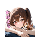 チワワと仲良しガール（個別スタンプ：10）