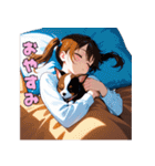 チワワと仲良しガール（個別スタンプ：11）