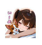 チワワと仲良しガール（個別スタンプ：13）