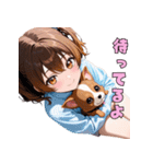 チワワと仲良しガール（個別スタンプ：21）
