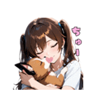 チワワと仲良しガール（個別スタンプ：27）