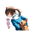 チワワと仲良しガール（個別スタンプ：40）