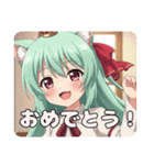 赤いリボンのみなみちゃんスタンプ②（個別スタンプ：5）