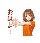 ボブカットの女の子の秋♡毎日使える（個別スタンプ：2）