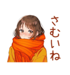 ボブカットの女の子の秋♡毎日使える（個別スタンプ：6）