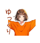 ボブカットの女の子の秋♡毎日使える（個別スタンプ：19）