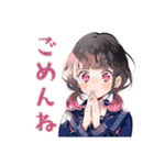 制服の女の子★秋のメッセージ（個別スタンプ：14）