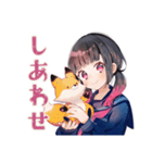 制服の女の子★秋のメッセージ（個別スタンプ：40）