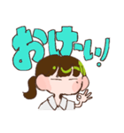 手描きゆるポップ女子（個別スタンプ：1）