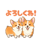 仲良しなコーギーたち（個別スタンプ：2）