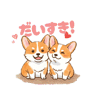仲良しなコーギーたち（個別スタンプ：9）