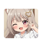 ハートのみなみちゃんスタンプ（個別スタンプ：18）