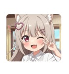 ハートのみなみちゃんスタンプ（個別スタンプ：21）