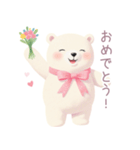 小さなハートと白くまスタンプ（個別スタンプ：5）
