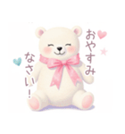 小さなハートと白くまスタンプ（個別スタンプ：10）