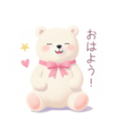 小さなハートと白くまスタンプ（個別スタンプ：12）