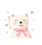 小さなハートと白くまスタンプ（個別スタンプ：34）