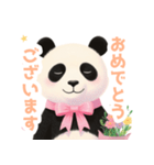 小さなハートとパンダスタンプ（個別スタンプ：9）