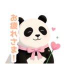 小さなハートとパンダスタンプ（個別スタンプ：16）