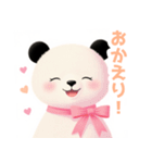 小さなハートとパンダスタンプ（個別スタンプ：18）