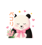 小さなハートとパンダスタンプ（個別スタンプ：26）