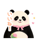 小さなハートとパンダスタンプ（個別スタンプ：32）