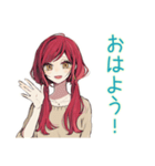 普段着赤髪女子の全肯定スタンプ（個別スタンプ：2）