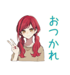普段着赤髪女子の全肯定スタンプ（個別スタンプ：3）