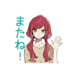 普段着赤髪女子の全肯定スタンプ（個別スタンプ：7）